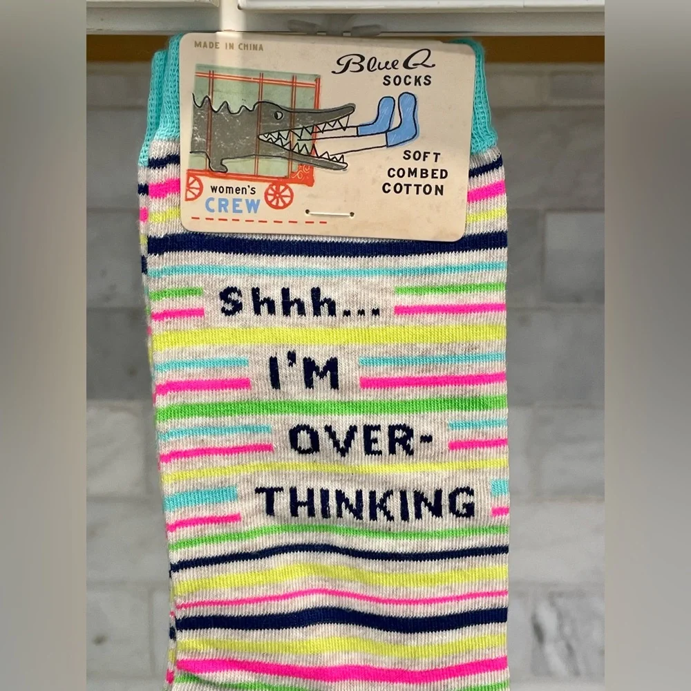 Shhh I'm Overthinking W-Crew Socks- Women’s‎ Size 5-10